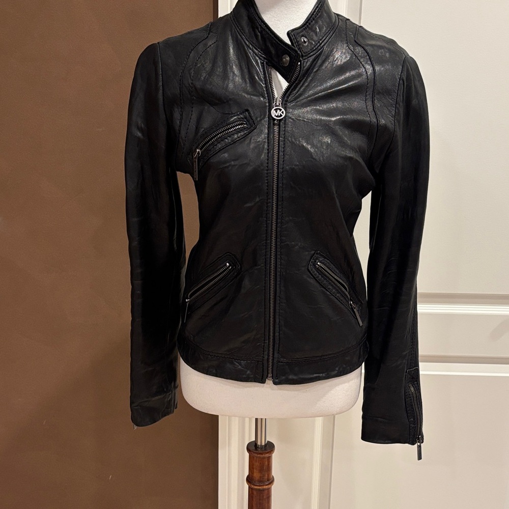 Michael Kors Classic Black Leather Jacket